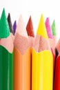 Colored pencils on white background Royalty Free Stock Photo