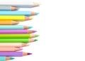 Colored pencils on a white background. Royalty Free Stock Photo