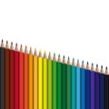 Colored pens in series falling