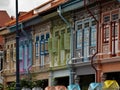 The Colored Peranakan Houses in Singapore on Koon Seng Road Royalty Free Stock Photo