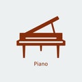 Colored Piano icon. Silhouette vector icon Royalty Free Stock Photo