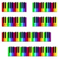 Colored piano keyboard set