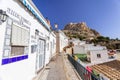 Colored picturesque houses, street.Typical neighborhood histori