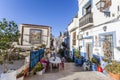 Colored picturesque houses, street.Typical neighborhood histori