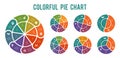 Colored pie chart, infographic template set Royalty Free Stock Photo