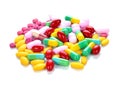 Colored pills and tablets