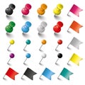 Colored Pins Flags and Tacks Set