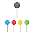 Colored pins an tacks on the white background Royalty Free Stock Photo