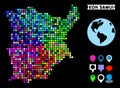 Colored Pixel Koh Samui Map Royalty Free Stock Photo