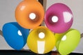Colored plafonds are collected in bunches. an original element of decor Royalty Free Stock Photo