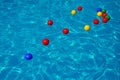 Colored plastic balls in a swimming pool Royalty Free Stock Photo