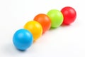Colored plastic balls on white background Royalty Free Stock Photo