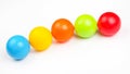 Colored plastic balls on white background Royalty Free Stock Photo