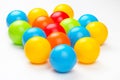 Colored plastic balls on white background Royalty Free Stock Photo