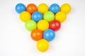 Colored plastic balls on white background Royalty Free Stock Photo