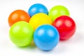 Colored plastic balls on white background Royalty Free Stock Photo