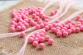 Colored plastic beads and thread Royalty Free Stock Photo