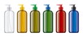 Colored plastic Bottles set. Transparent version. Royalty Free Stock Photo