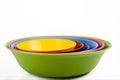 Colored plastic bowls