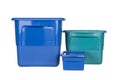 Colored plastic boxes in different sizes