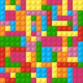 Colored plastic bricks seamless vector pattern Royalty Free Stock Photo