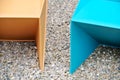 Colored plastic chairs detail Royalty Free Stock Photo