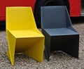 Colored plastic chairs detail Royalty Free Stock Photo