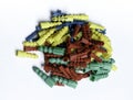 Colored plastic dowels Royalty Free Stock Photo