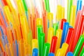 Colored Plastic Drinking Straws closeup Royalty Free Stock Photo