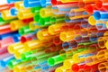 Colored Plastic Drinking Straws closeup Royalty Free Stock Photo