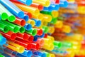 Colored Plastic Drinking Straws closeup Royalty Free Stock Photo