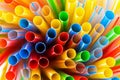 Colored Plastic Drinking Straws closeup Royalty Free Stock Photo