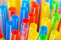 Colored Plastic Drinking Straws closeup Royalty Free Stock Photo