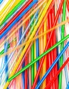 Colored Plastic Drinking Straws closeup Royalty Free Stock Photo