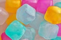 Colored plastic ice cube image. Royalty Free Stock Photo
