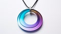 Colorful Gradient Pendant Necklace In Purple, Blue, And Green