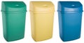 Colored plastic selective trash can