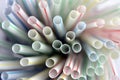 Colored plastic straws Royalty Free Stock Photo