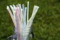 Colored plastic straws Royalty Free Stock Photo