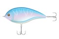 Colored plastic wobbler with a triple hook for catching fish vector illustration Royalty Free Stock Photo
