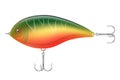 Colored plastic wobbler with a triple hook for catching fish vector illustration Royalty Free Stock Photo