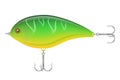 Colored plastic wobbler with a triple hook for catching fish vector illustration Royalty Free Stock Photo