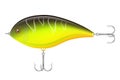 Colored plastic wobbler with a triple hook for catching fish vector illustration Royalty Free Stock Photo