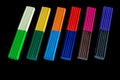 Colored plasticine on a dark background Royalty Free Stock Photo
