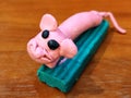 Colored plasticine sousage mouse