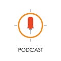 colored podcast illustration. Element of marketing and business flat for mobile concept and web apps. Isolated podcast flat can be