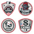 Colored Poker And Casino Emblems Set
