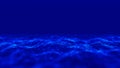 Colored polygonal space. Futuristic wave with dots and lines. Connection dots and lines structure. Digital background Royalty Free Stock Photo