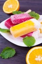 Colored popsicles