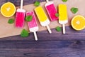 Colored popsicles